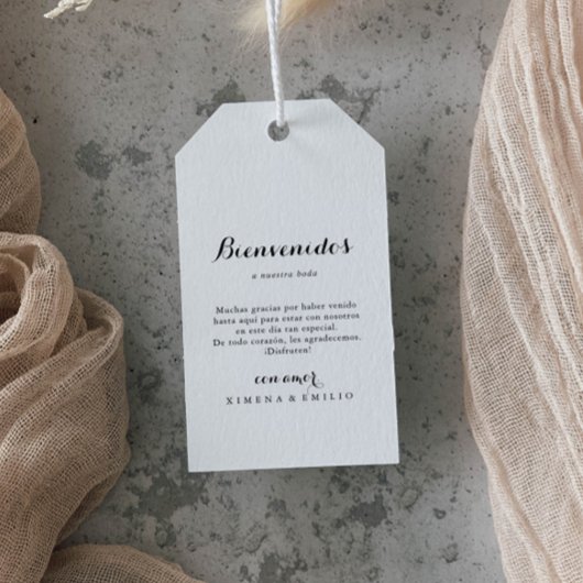 ミニマルスペインの結婚リスト歓迎 ギフトタグ