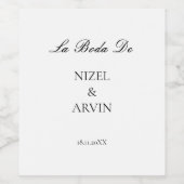 ミニマルスペインの言語の二結婚言語 ワインラベル (シングルラベル)