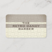 ミニマルズストライプブラウンレトロシックマンリーバーショップホテル 名刺 (正面)