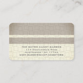 ミニマルズストライプブラウンレトロシックマンリーバーショップホテル 名刺 (裏面)