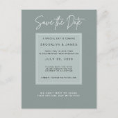 ミニマルセージの結婚式延期案内状 案内ポストカード (正面)