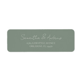 ミニマルセージグリーン差出人住所結婚ズ ラベル