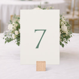 ミニマルセージグリーン結婚式テーブルナンバーカード サンキューカード