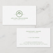 ミニマルセージグリーン&ホワ実在イエステート 予約カード (正面/裏面)