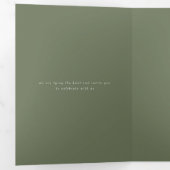 ミニマルセージ数々のグリーンイベント結婚式招待状 三つ折り招待状 (内部最初)