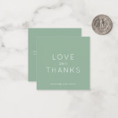 ミニマルセージ結婚グリーンの礼儀 ノートカード (正面/裏面インサイチュ)