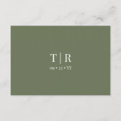 ミニマルセージ結婚グリーン詳細 エンクロージャーカード (裏面)