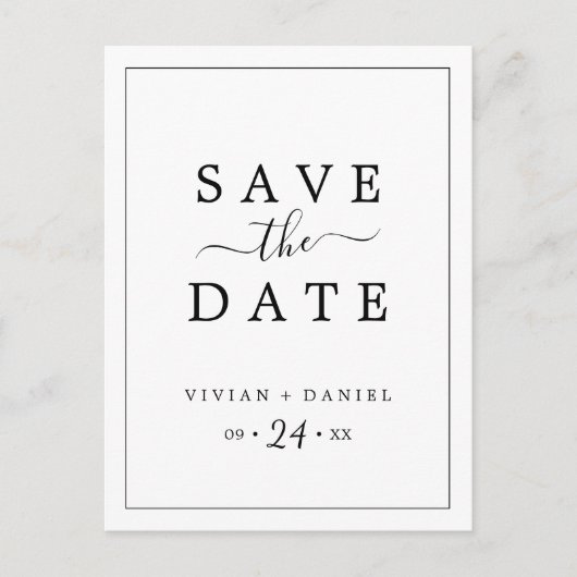 ミニマルセーブ・ザ・デート案内はがき インビテーションポストカード (正面)