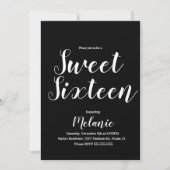 ミニマルゼブラSweet 16グリッター偽箔 招待状 (正面)