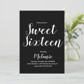 ミニマルゼブラSweet 16グリッター偽箔 招待状 (スタンド正面)