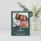 ミニマルタイプライターメリーと明るいフォトツリー ポストカード (スタンド正面)