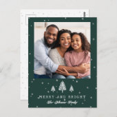 ミニマルタイプライターメリーと明るいフォトツリー ポストカード (正面/裏面)