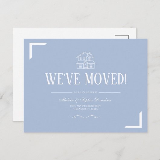 ミニマルタイポグラフィが新しいアドレスPostcを移動しました ポストカード (正面/裏面)