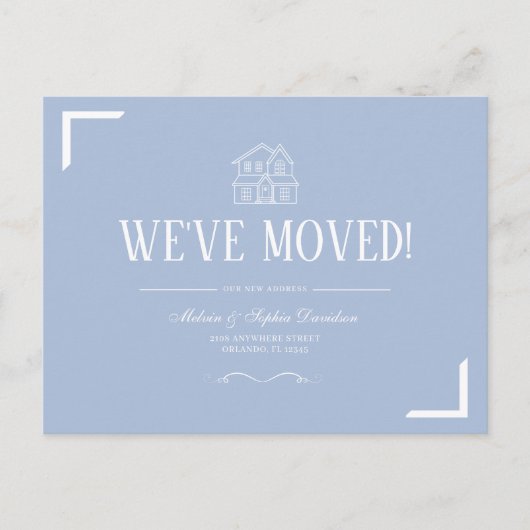 ミニマルタイポグラフィが新しいアドレスPostcを移動しました ポストカード (正面)