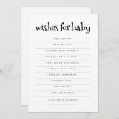 ミニマルタイポグラフィが赤ちゃんシャワーカードを希望 招待状 (正面/裏面)