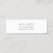 ミニマルタイポグラフィアドレス01。ミニ名刺 スキニー名刺 (正面)