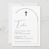 ミニマルタイポグラフィアーチ洗礼 招待状 (正面)