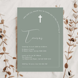 ミニマルタイポグラフィアーチ聖体弓洗礼 招待状