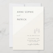 ミニマルタイポグラフィウィンターフォレストフォト結婚ズ 招待状 (正面)