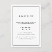 ミニマルタイポグラフィウェディングレセプション エンクロージャーカード (正面)