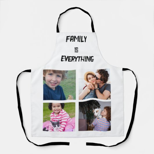 ミニマルタイポグラフィカスタムコラージュ写真 エプロン (正面)