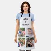 ミニマルタイポグラフィカスタムコラージュ写真 エプロン (着用した状態)
