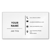 ミニマルタイポグラフィカスタムロゴ白黒 マグネット名刺 (正面)