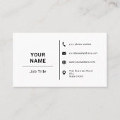 ミニマルタイポグラフィカスタムロゴ白黒 名刺 (正面)