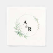 ミニマルタイポグラフィカップルモノグラム結婚ズ スタンダードカクテルナプキン (正面)