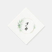ミニマルタイポグラフィカップルモノグラム結婚ズ スタンダードカクテルナプキン (角)
