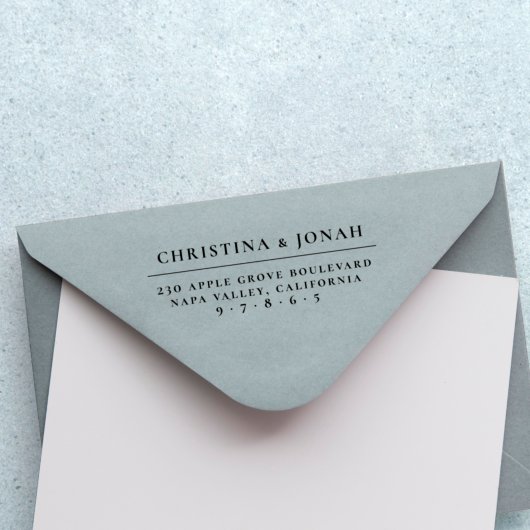 ミニマルタイポグラフィカップル名差出人住所 ラバースタンプ