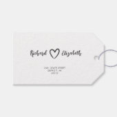 ミニマルタイポグラフィクモダンレ結婚ン ギフトタグ (正面(横))