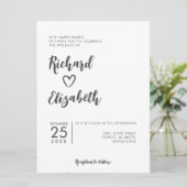 ミニマルタイポグラフィクモダンレ結婚ン 招待状 (スタンド正面)