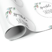 ミニマルタイポグラフィクリスマスラッピング紙 ラッピングペーパー (ロールコーナー)