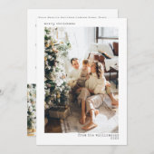 ミニマルタイポグラフィクリスマス2 2フォトレター シーズンカード (正面/裏面)