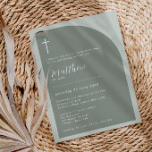 ミニマルタイポグラフィクロス聖体弓洗礼 招待状