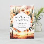 ミニマルタイポグラフィサク結婚ス セーブザデート (スタンド正面)