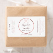 ミニマルタイポグラフィサークルバラ金ゴールドフレームロゴ ラベル (インサイチュ)