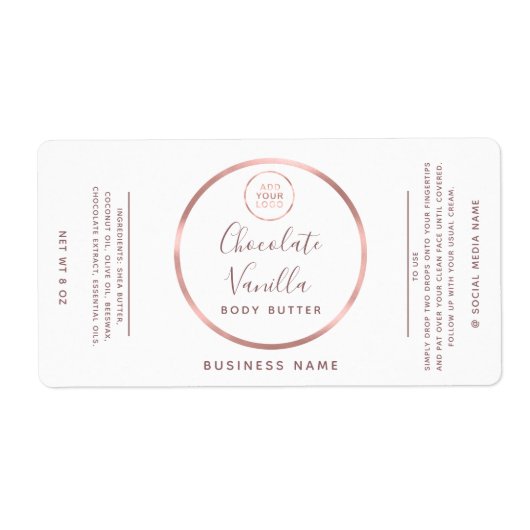 ミニマルタイポグラフィサークルバラ金ゴールドフレームロゴ ラベル (正面)