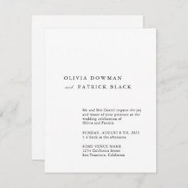 ミニマルタイポグラフィシンプルクラシック結婚ズ 招待状