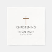 ミニマルタイポグラフィシンプルクロス《キリスト教》洗礼式や命名式 スタンダードカクテルナプキン (正面)