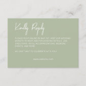 ミニマルタイポグラフィセージグリーン 出欠カード (正面)