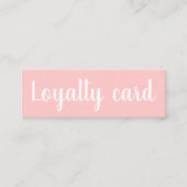 ミニマルタイポグラフィトレンディーピンクロイヤリティカード スキニー名刺 (正面)