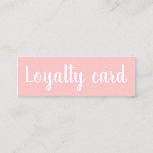 ミニマルタイポグラフィトレンディーピンクロイヤリティカード スキニー名刺 (正面)