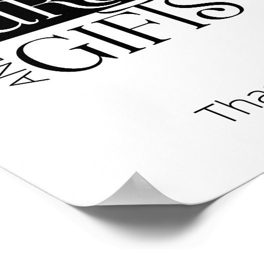 ミニマルタイポグラフィバタフライカードとギフト ポスター (角)