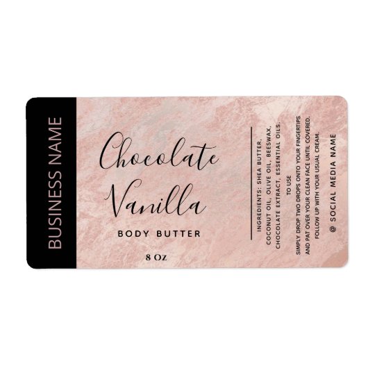 ミニマルタイポグラフィバラ金ゴールド大理石製品 ラベル (正面)