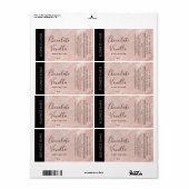 ミニマルタイポグラフィバラ金ゴールド大理石製品 ラベル (フルシート)