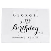 ミニマルタイポグラフィバースデーパーティーデザイン ラージペーパーバッグ (裏面)