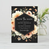 ミニマルタイポグラフィピーチ結婚ーズ セーブザデート (スタンド正面)