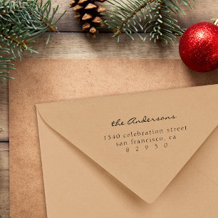 ミニマルタイポグラフィファミリースクリプト差出人住所 ラバースタンプ